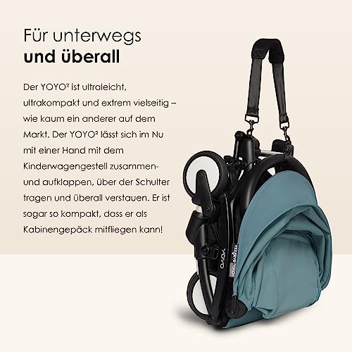 BABYZEN YOYO2 Kompletter Kinderwagen   Inklusive YOYO 0  Neugeborenen Set (Aqua), Kinderwagengestell (Black) &amp; 6  Textilset (Aqua)   für Kleinkinder bis 22 kg