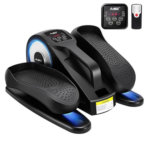 AOODIL Unter dem Schreibtisch Ellipsentrainer, Mini Ellipsentrainer, Elektrischer Pedaltrainer im Sitzen mit Fernbedienung, einstellbare Geschwindigkeiten Beintrainer für Senioren und Erwachsene