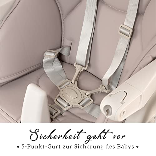 Sweety Fox Hochstuhl Baby mit Liegefunktion   Verstehllbar und Klappbar, Kinderstuhl mit Sicherheitsgurt   Mitwachsender Kinderhochstuhl 6 Monaten bis 3 Jahren, max. 15 kg   Grau
