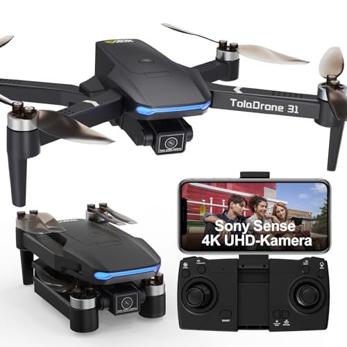 Toladrone GPS Drohne mit Kamera 4K, 5G WIFI FPV Übertragung Drone für Erwachsene Bürstenloser Motor Autom Rückkehr Follow Me RC Quadrocopter TD31GPS Drohnen für Anfänger