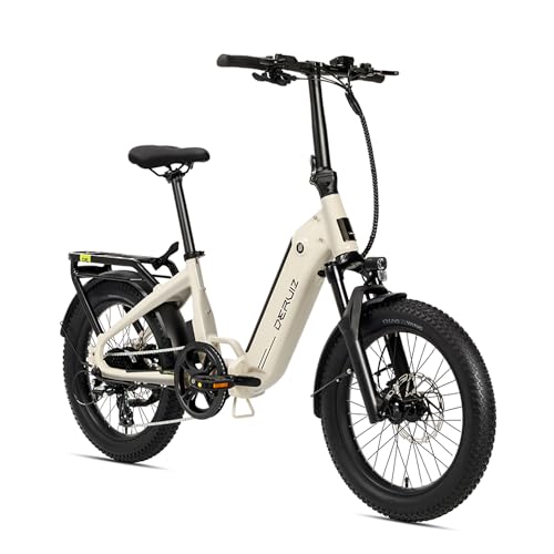 DERUIZ E Bike Klapprad,20 Zoll E Faltrad Elektrofahrrad,3" Fettreifen, 250W Hecknabenmotor 55N.m, 48V/500Wh Akku, Hydraulische Bremsen, Shimano 8 Gang, Max.Reichweite bis 120Km