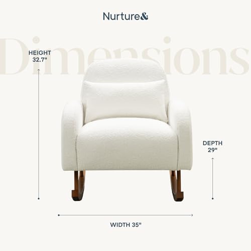 Nurture&amp; The Rocking Chair   Smooth Rock for Ultimate Nursery Comfort and Relaxation, Effortlessly Transforms into a Modern Sessel, Ideal for Living Room and Bedroom(Boucle)