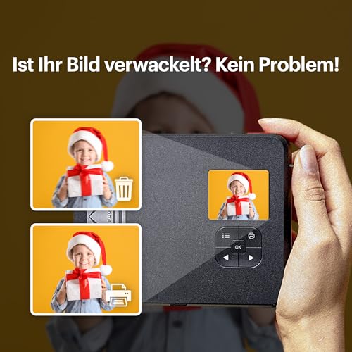 Kodak Mini Shot 3 Retro 4PASS 2 in 1 Sofortbildkamera und Fotodrucker, Tragbar (7,6 x 7,6 cm)   Paket mit 68 Blatt, Weiß