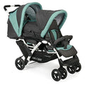 CHIC 4 BABY   Geschwisterwagen DUO mit Tragetasche und Regenschutz, Geschwisterkinderwagen für zwei Kinder, Zwillingswagen, Zwillingsbuggy, Tandemkinderwagen, Tandembuggy, Kinderwagen, Melange mint