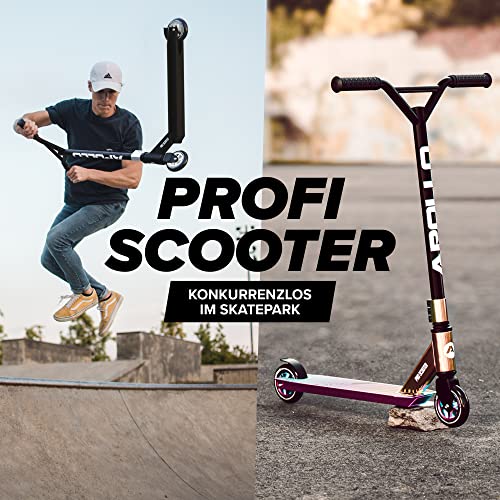 Apollo Stunt Scooter   Genius Pro | Robuster Kinder Scooter mit ABEC 9 Kugellager | Trick Roller, Tretroller, Starker Stuntroller | Top Stunt Scooter Kinder ab 6 Jahre | perfekt auch als Cityroller