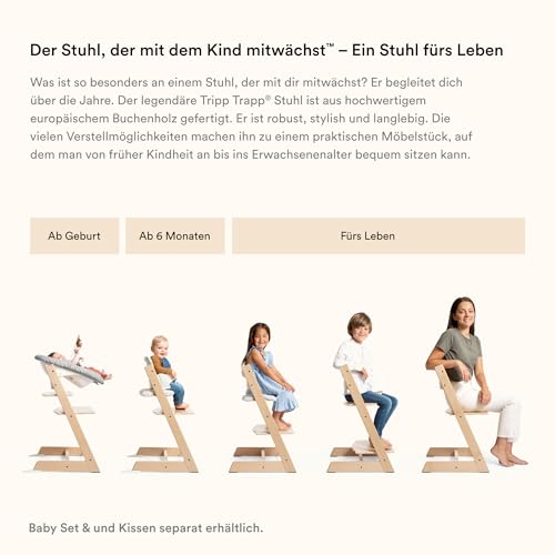 Tripp Trapp Stuhl von Stokke (Hazy Grey) mit Newborn Set (Grey)   Für Neugeborene bis zu 9 kg   Gemütlich, sicher &amp; einfach zu verwenden