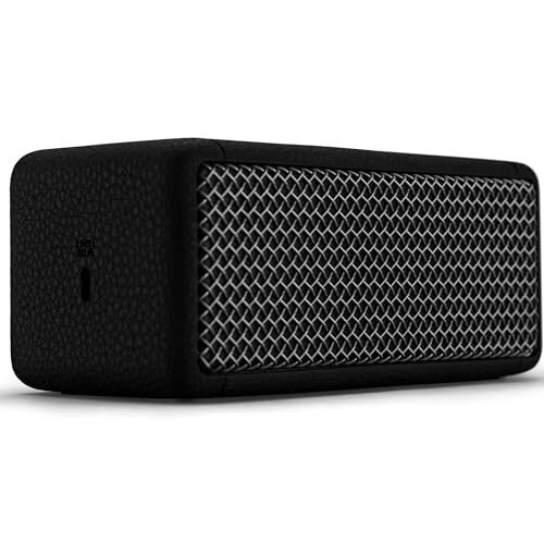 Marshall Emberton II tragbare Bluetooth Lautsprecher, kabellos, koppelbar, IP67 Staub und wasserfest, über 30 Stunden Spielzeit, Schnellladung, Innen  und Außenlautsprecher   Schwarz und Stahl