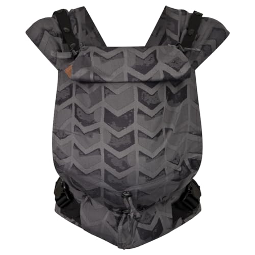 Hoppediz Babytrage Primeo, für Neugeborene ab Geburt, Bauchtrage, Rückentrage, 100% Bio Baumwolle, Amsterdam black