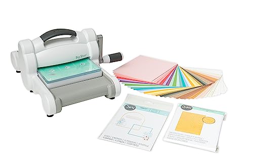 Sizzix Big Shot Starter Set für manuelles Stanzen und Prägen (6 Zoll) | Kartenherstellung, Papierbasteln, Scrapbooking, Schablonieren und mehr, Weiß/Grau, Einheitsgröße