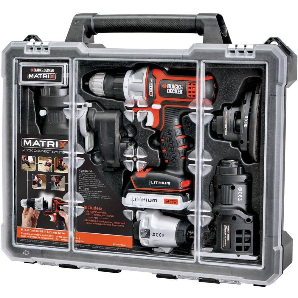 Black+Decker 20V Matrix Akku-Werkzeugset, 6-teilig