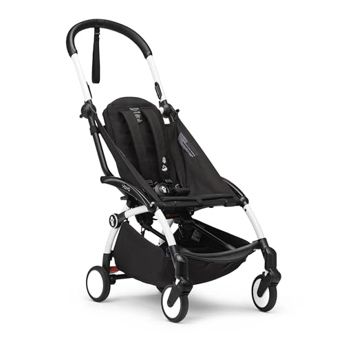 Stokke YOYO3 Gestell, Weiß   Textilset nicht inbegriffen   Enthält 5 Punkt Gurt, verstellbare Rückenlehne, Sonnenverdeck Verlängerungen, gepolsterte Schultergurte &amp; schützende Aufbewahrungstasche