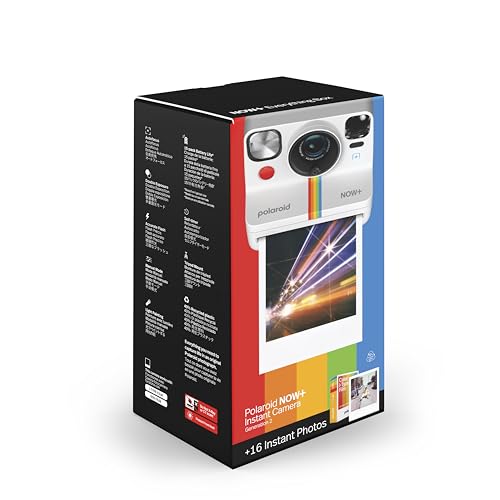 Polaroid Now  Generation 2   Camera   Film Bundle (16 Photos Included)   White   Bluetooth Connected App Controlled Instant Film Camera 6437
