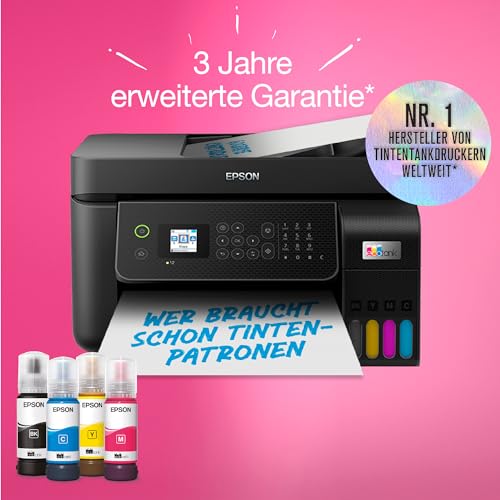 Epson EcoTank ET 4800 A4 Multifunktions Wi Fi Tintentankdrucker, mit einem im Lieferumfang enthaltenen Vorrat an Tinten bis zu 3 Jahren