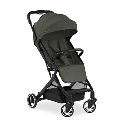 hauck Reise Buggy Travel N Care für Kinder ab Geburt bis 22 kg mit Liegefunktion, Ultraleicht   6,9 kg, Einhändig Klein Zusammenklappbar, UPF 50 , EVA Räder, Korb bis 3 kg (Dark Olive)