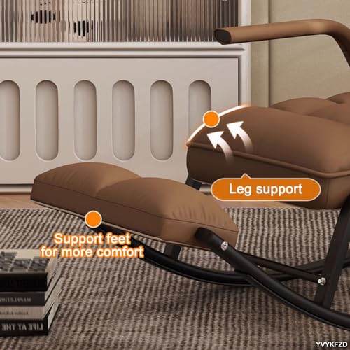 YVYKFZD Kinderzimmer Schaukelstuhl, gepolsterter Schaukelsessel, bequemer Schwingsessel Relaxstuhl mit 5 Fach Verstellbarer Rückenlehne, zum Stillen von Babys, Lesen, Tragfähigkeit 200 kg (Color : Li