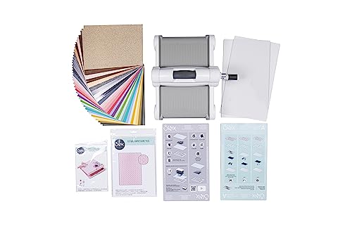 Sizzix Big Shot Plus Starter Set für manuelles Stanzen und Prägen (9 Zoll) | Kartenherstellung, Papierbasteln, Scrapbooking, Schablonieren und mehr, Weiß/Grau, Einheitsgröße