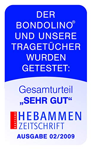 Hoppediz Babytrage Bondolino Plus, Komforttrage ab Geburt, Bauchtrage und Rückentrage, gratis Aufbewahrungsbeutel, bebilderter Trageanleitung, Denim schwarz