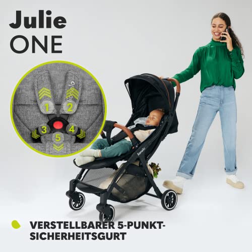 LIONELO Julie One Buggy Kinderwagen bis 22 kg, verstellbare Rückenlehne und Fußstütze, Moskitonetz, Beinwärmer, Getränkehalter und Transporttasche, zusammenklappbar