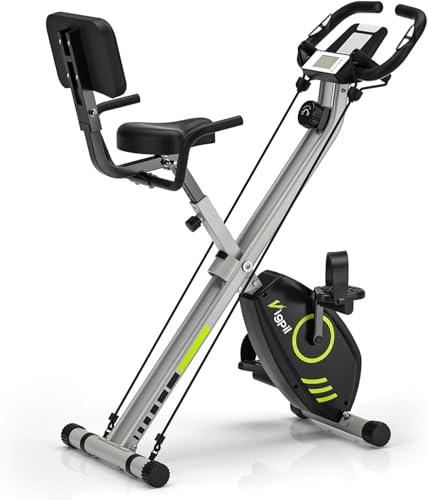 Wenoker Heimtrainer,Hometrainer Fahrrad,Heimtrainer Fahrrad Klappbar mit LCD Display und Handpulssensoren, Ergometer Heimtrainer Klappbar