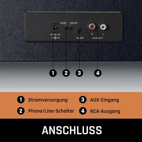 Lenco LS 430 Plattenspieler   Bluetooth Plattenspieler   integrierte Lautsprecher 40 Watt RMS   Riemenantrieb   Pitch Control   Vorverstärker   RCA Out und AUX In   3,5mm   Schwarz LS 430BK