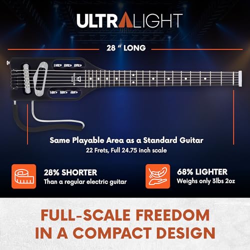 Traveler Guitar Ultra Light, akustisch elektrische Gitarre, Schwarz matt (ULE BKM)