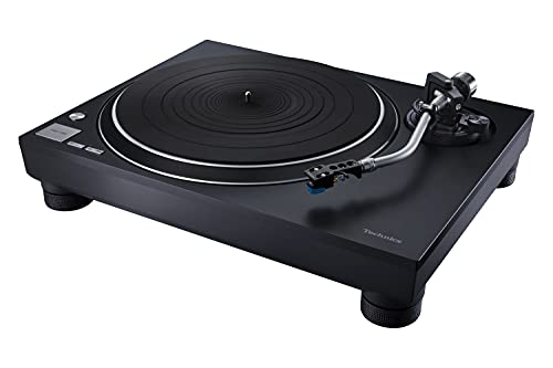 Technics SL 100C Plattenspieler mit Direktantrieb, AT VM95C Tonabnehmer, Autolift, 3 Geschwindigkeiten, Staubschutz, PHONO Kabel, schwarz