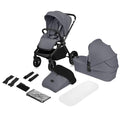 LIONELO MIKA PLUS 2 in 1 Buggy 0 48 Monate bis 22 kg Babywanne bis 9 kg, Rückenlehne und Füße verstellbar, AiryDots,Dämpfung, 360° drehbare PU Räder, XXL Verdeck