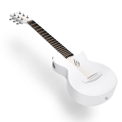 Enya Nova Go Mini Gitarre – Weiß 1/4 Akustik Gitarre Kohlefaser Reise Gitarre für Erwachsene Anfänger Starter Set Kinder Musikalische Aufklärung per Ostern Geburtstag Weihnachten Geschenk
