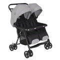 Graco DuoRider™ Doppel Kinderwagen, Geschwisterwagen, ab Geburt bis ca. 3 Jahre (15 kg), leicht, schnell zusammenklappbar, freistehend, großer Staukorb, inkl. Regenverdeck, grau, Steeple Gray