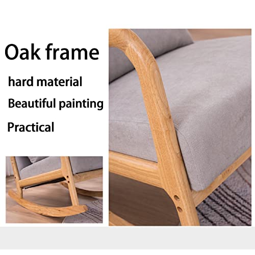 Rocking Chairs,solid wood rocking chair,kleiner schaukelstuhl balkon,Hochdicker Schaukelstuhl mit weichem Sitz und Kissen für den Innenbereich, Veranda, Garten, Garten, Terrasse, Balkon ( Color : Dark