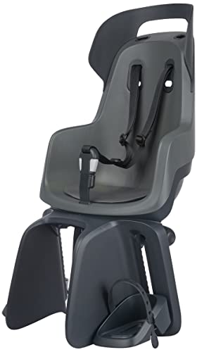 BOBIKE 8012700005   Fahrradkinderrückbank GO MAXI mit Neigungssystem für Fahrräder mit 26” bis 29” Rädern geeignet für Kinder mit Verankerung im Rahmen in Farbe Makronengrau