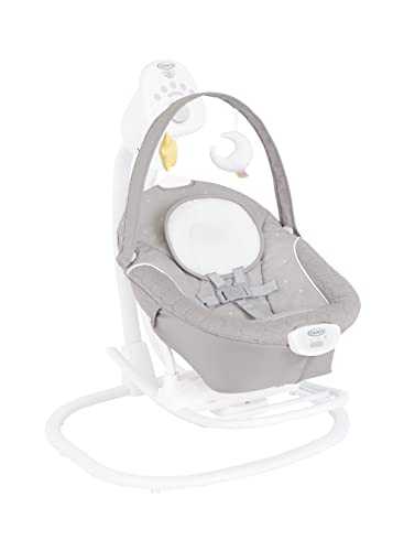 Graco SoftSway™ elektrische Babyschaukel und Wippe, 2 in 1, ab Geburt bis ca. 9 Monate (9 kg), sanft und leise, 3 Fach Verstellbarer Sitz, Spielbügel, Starlight
