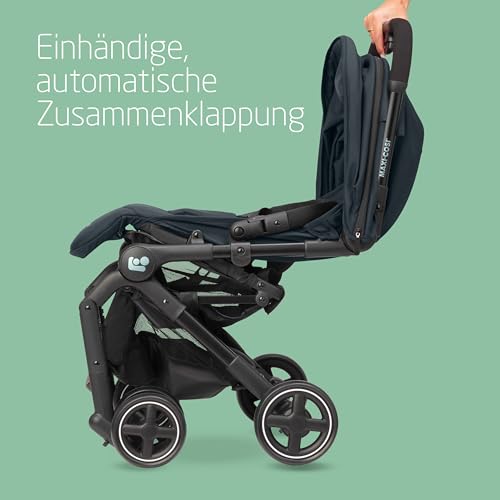 Maxi Cosi Lara2 Baby Kinderwagen, 0–4 Jahre, 0–22 kg, federleichter, kompakter Buggy, 3 Liegepositionen, flache Liegeposition, klein zusammenklappbar, Schultergurt, Essential Graphite
