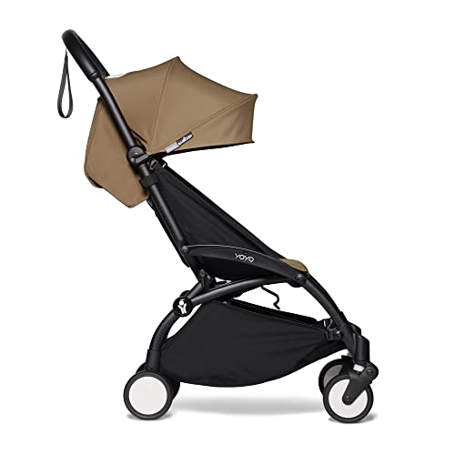 BABYZEN YOYO2 Kinderwagen (Kinderwagengestell Black und 6  Textile Set Toffee)   mit Gurt, Rückenlehne, Verdeckbügel, Schultergurt, Aufbewahrungstasche, Sitzpolster und farbgleichem Verdeck