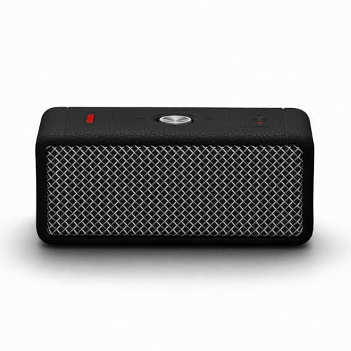 Marshall Emberton II tragbare Bluetooth Lautsprecher, kabellos, koppelbar, IP67 Staub und wasserfest, über 30 Stunden Spielzeit, Schnellladung, Innen  und Außenlautsprecher   Schwarz und Stahl