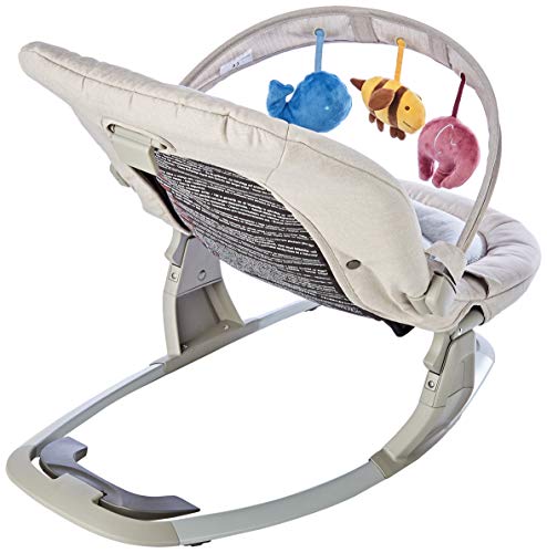 Inglesina Lounge Musikalische Babyliege, Butter, Von Geburt bis 9 Kg, Entspannende Schaukelbewegung, Verstellbar, Sicherheitsgurt, 22 x 47 x 85 cm; 2 kg