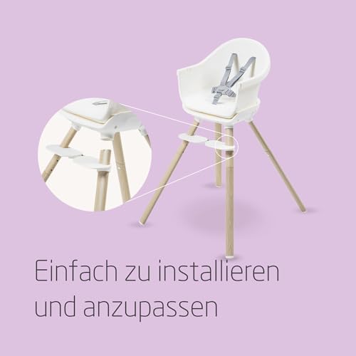 Maxi Cosi Moa 4 in 1 Kinderhochstuhl mitwachsend, 6 Mon–7 Jahre, 0–25kg, verstellbarer Hochstuhl Baby, in eine Sitzerhöhung, einen Hocker und einen kleinen Tisch mit Sitz verwandelbar, Beyond White