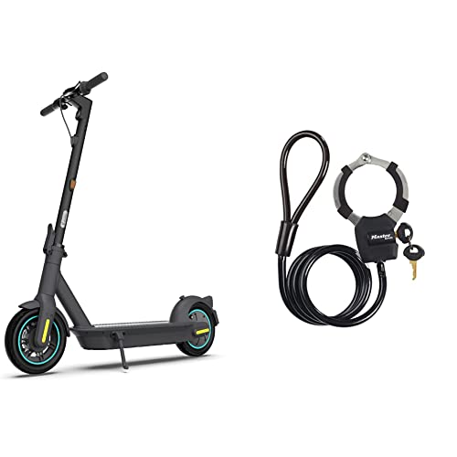 Ninebot KickScooter MAX G30D II Powered by Segway &amp; Master Lock Kabelschloss mit Schlüssel [Kabel 1m] 8275EURDPROBLK – Ideal für Scooter Roller, Fahrrad, Kinderwagen, Sportausrüstung