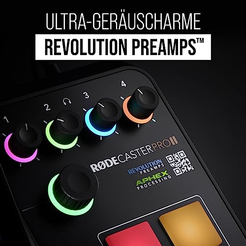RØDE RØDECaster Pro II Alles in 1 Produktionslösung für Podcasting, Streaming, Musikproduktion und Inhaltserstellung, Black