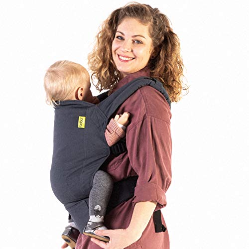 Boba Babytrage Classic Carrier   Babytragetasche im Rucksack Stil – Tragen Sie Ihr Kind auf dem Bauch wie auch auf dem Rücken, für Babies ab 3kg bis zu Kleinkindern bis 20kg (Organic Midnight)