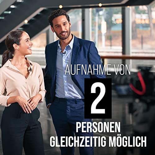 RØDE Wireless GO II Ultrakompaktes Kabelloses Zweikanal Mikrofonsystem mit eingebauten Mikrofonen, integrierter Aufnahmefunktion und 200 m Reichweite für Filmemachen, Interviews, Schwarz