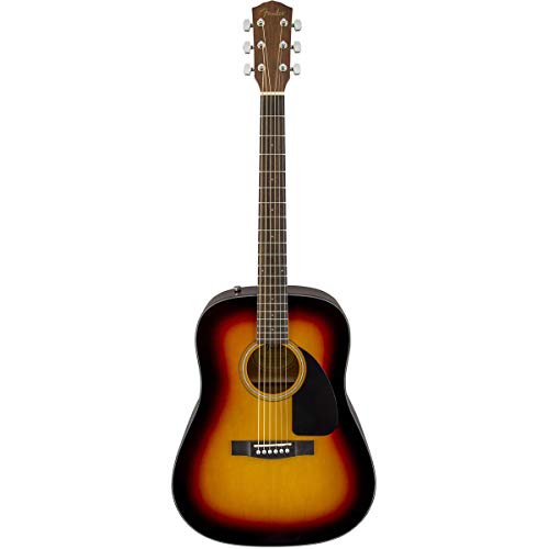 Fender CD 60 Dreadnaught Akustikgitarre (V3), mit Tasche, Sunburst, Walnuss Griffbrett