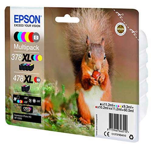 Epson Original 378XL/478XL Tinte Eichhörnchen, XP 15000, Multipack 6 farbig