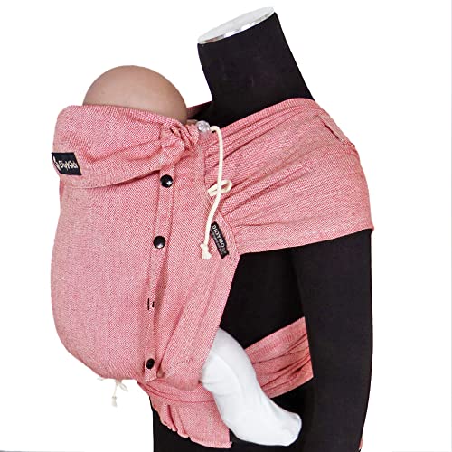 Didymos DidyKlick 4u Babytrage   Halfbuckle Tragehilfe Chili   für Babys und Kleinkinder von 3,5kg bis 20kg   ergonomische Sitzhaltung   Bauchtrage   Hüfttrage   Rückentrage