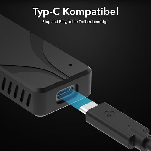 SABRENT Portable SSD 1TB, Festplatte extern NVMe, USB 3.2 Gen 2, 1500 MB/s Lesen, USB C Kabel enthalten, Externe M.2 SSD Aluminiumschale, schwarz (SB 1TB NAV2)