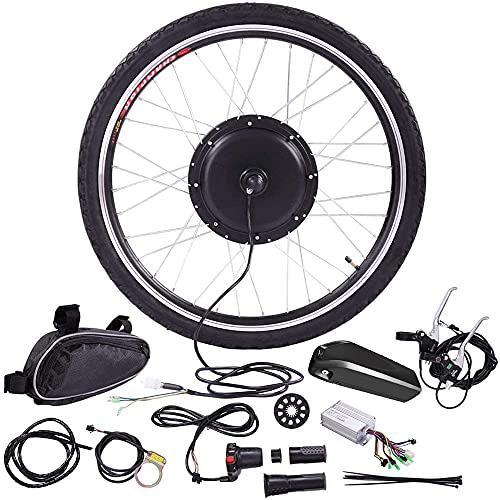DREAMyun 48V Elektrisches Fahrrad Umbausatz 20" 24" 26" 27.5" 28" 29" 700C Zoll Front/Rear Hub E Bike Conversion Kit für 350W 500W 750W 1000W 1500W Motor Mit Batterie,350w Front Wheel,28"