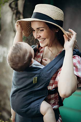 Boba Babytrage Classic Carrier   Babytragetasche im Rucksack Stil – Tragen Sie Ihr Kind auf dem Bauch wie auch auf dem Rücken, für Babies ab 3kg bis zu Kleinkindern bis 20kg (Organic Midnight)
