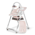 Kinderkraft LASTREE Hochstuhl Baby ab Geburt mit Liegefunktion, Kinderhochstuhl für ältere Kinder, Babyliege mit Spielbügel, Verstellbare Rückenlehne Tablett Fußstütze, Zusammenklappbar, Rosa