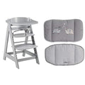 roba Treppenhochstuhl mitwachsend, Sit Up Click &amp; Fun, Holz taupe, mit abnehmbarem Essbrett und Sitzverkleinerer Jumbotwins