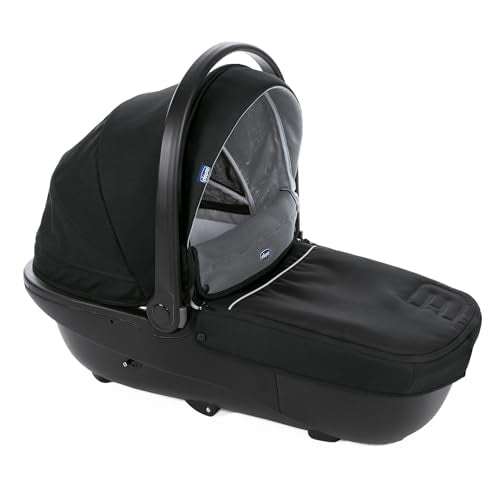 Chicco Activ3 Kinderwagenaufsatz, geräumig und gepolstert, für Activ3 Kinderwagen, mit Belüftungssystem, verstellbare Rückenlehne, für die ersten Tage des Lebens des Babys, schwarz